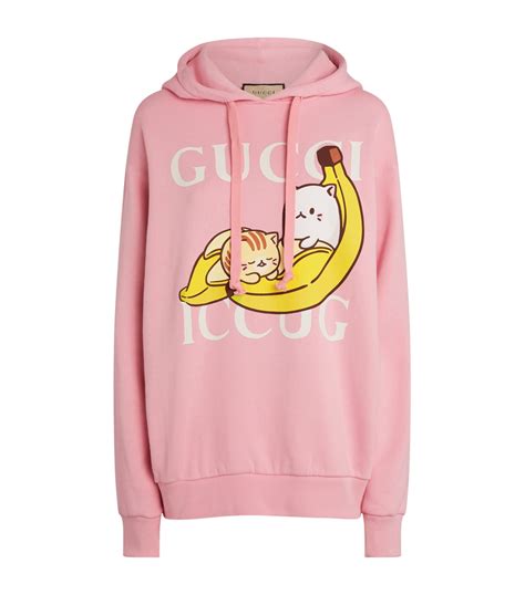 gucci pink banana hoodie